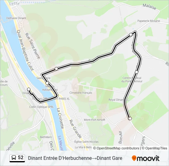 52 Bus Line Map