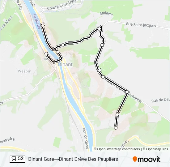52 Bus Line Map