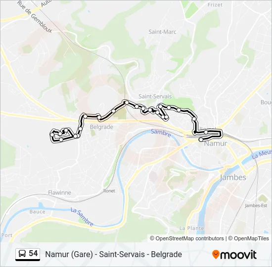 54 Bus Line Map