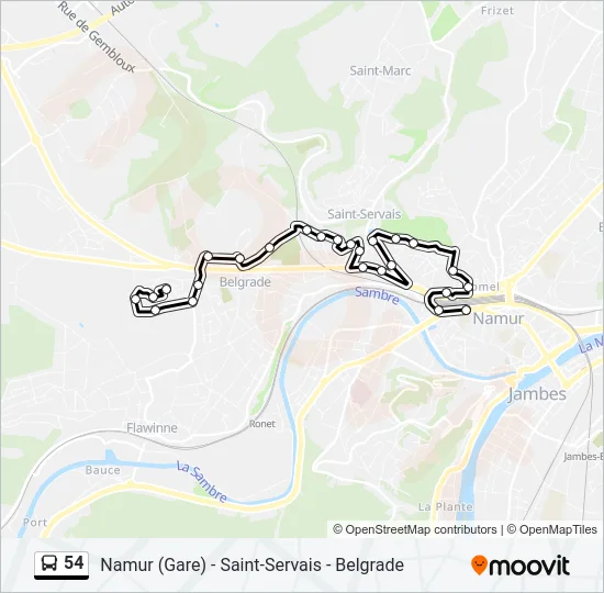 54 Bus Line Map