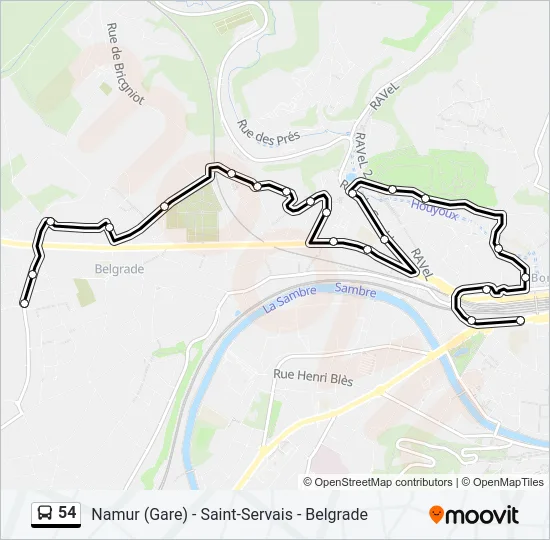 54 Bus Line Map
