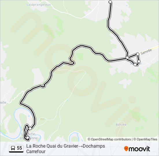 55 bus Line Map