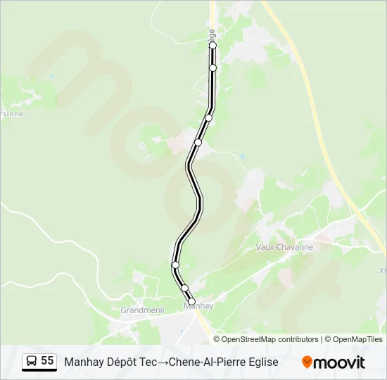 55 Bus Line Map