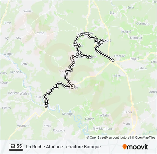 55 Bus Line Map