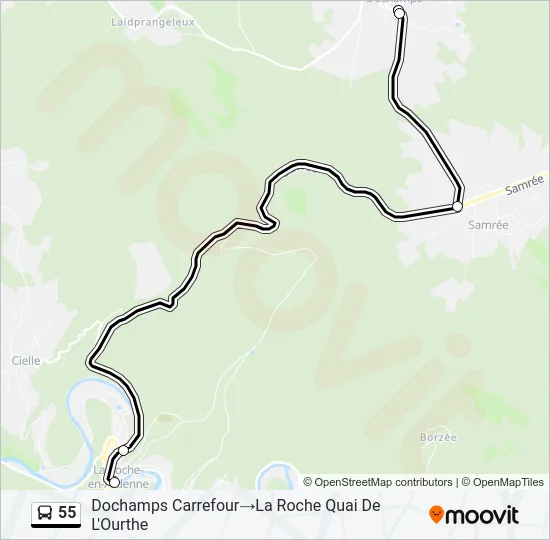 55 Bus Line Map