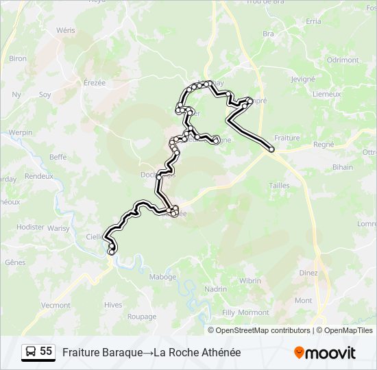 55 bus Line Map