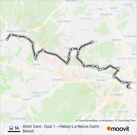 56 bus Line Map