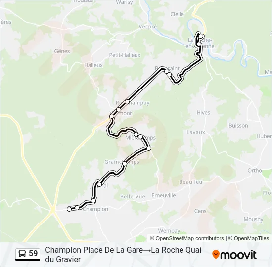 59 Bus Line Map