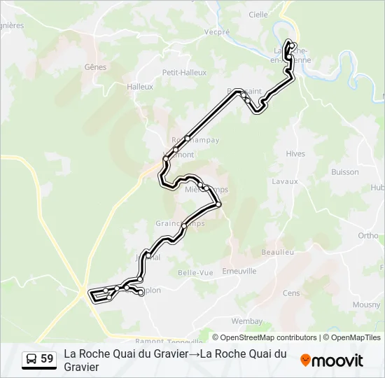 59 Bus Line Map