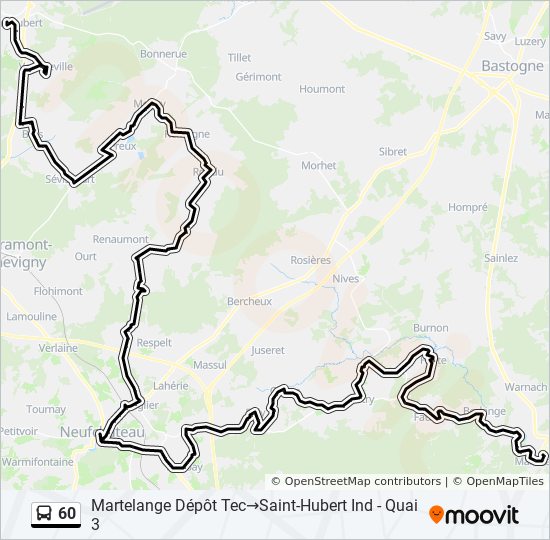 Plan de la ligne 60 de bus