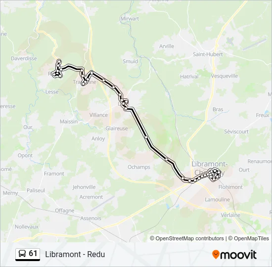 61 Bus Line Map