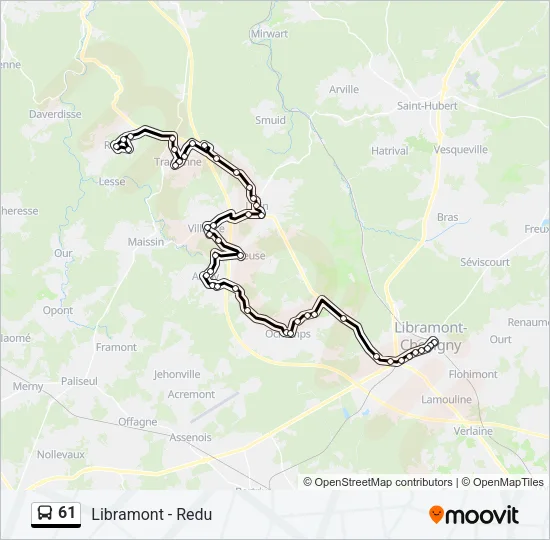 61 Bus Line Map