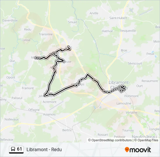 61 Bus Line Map