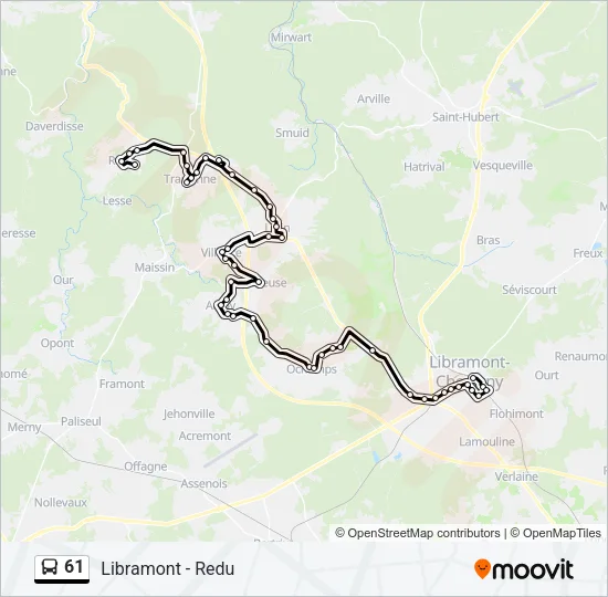 61 Bus Line Map
