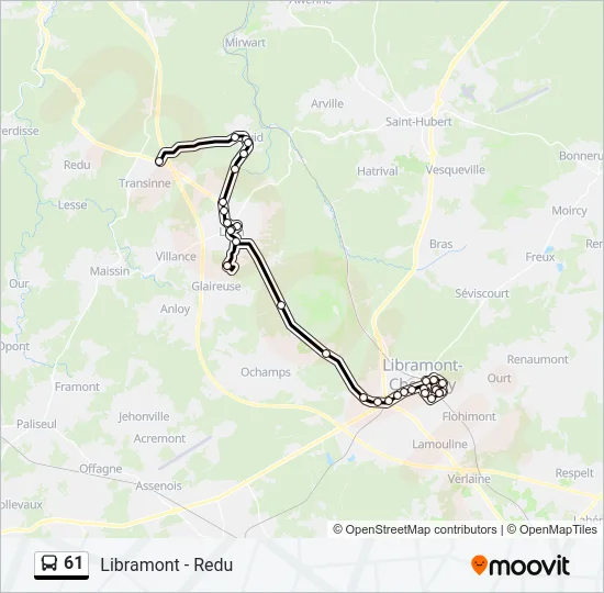 61 Bus Line Map