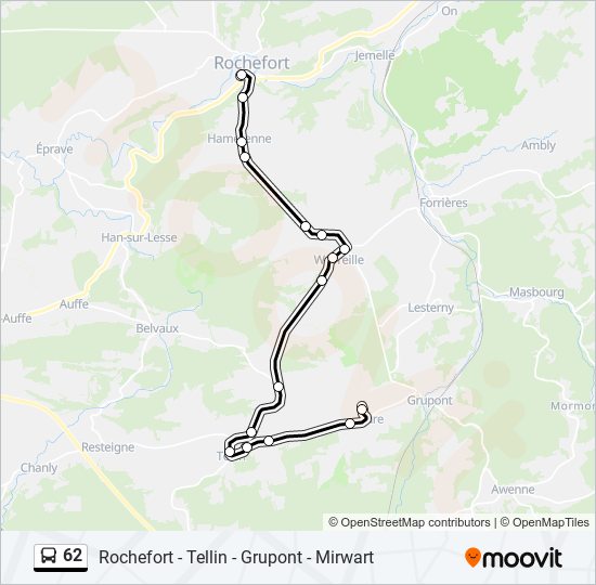 62 bus Line Map