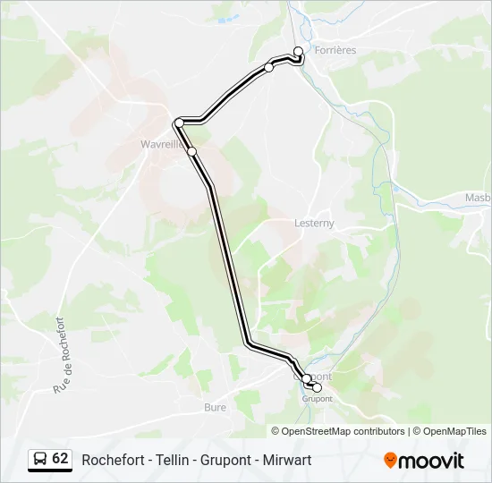 62 Bus Line Map