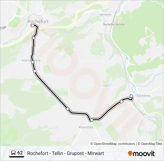 62 Bus Line Map