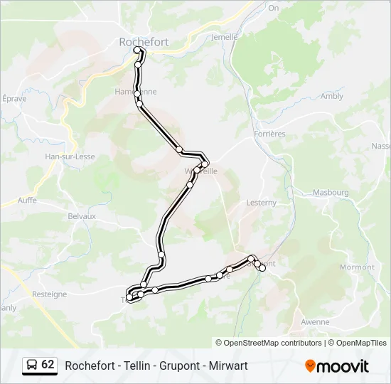 62 Bus Line Map