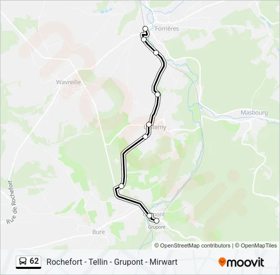 62 Bus Line Map