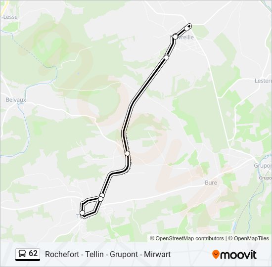 62 bus Line Map