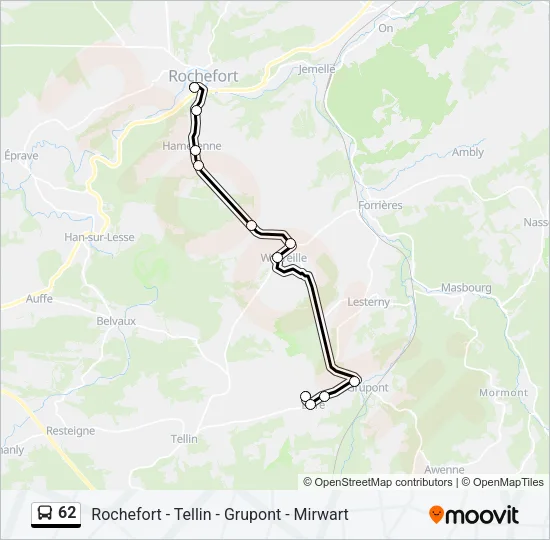 62 Bus Line Map