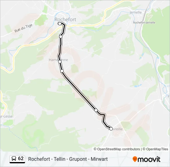 62 Bus Line Map