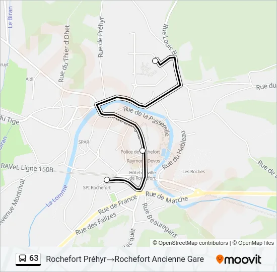 63 Bus Line Map