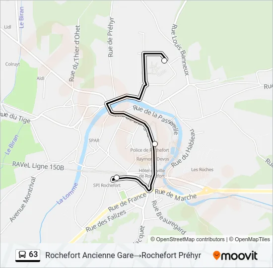 63 Bus Line Map