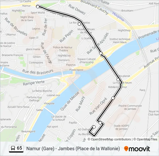 65 Bus Line Map