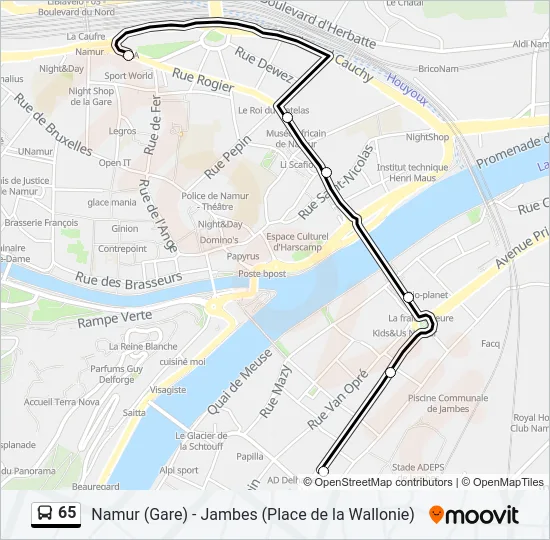65 Bus Line Map