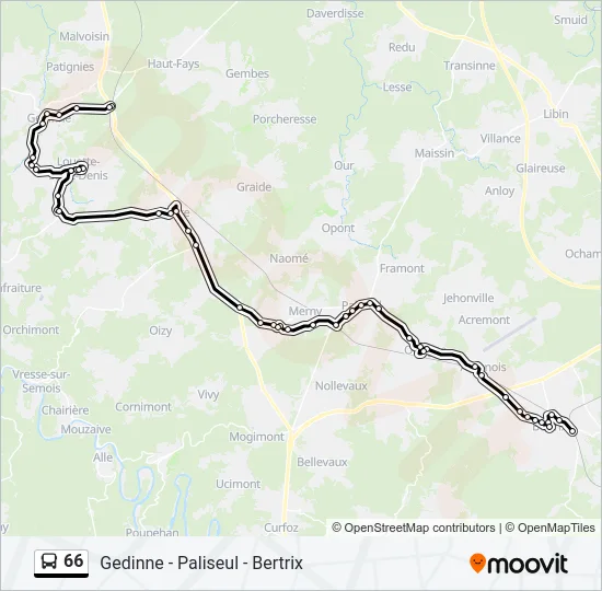 66 Bus Line Map