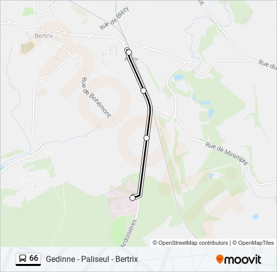 Plan de la ligne 66 de bus