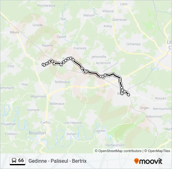 66 Bus Line Map
