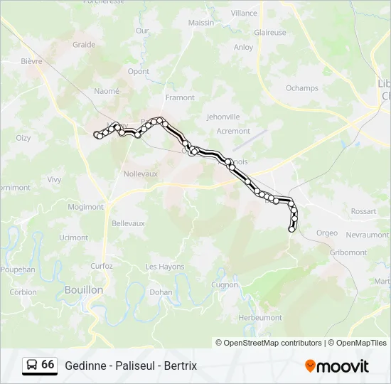66 Bus Line Map