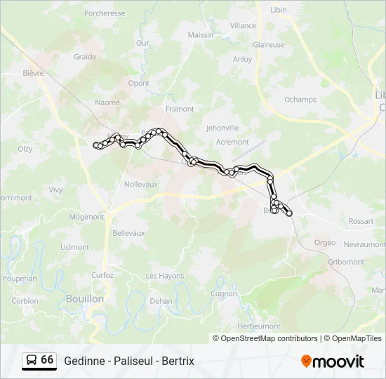 66 Bus Line Map