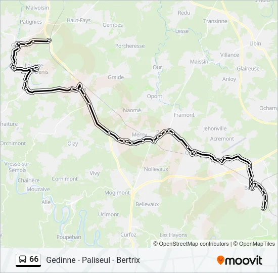 66 Bus Line Map