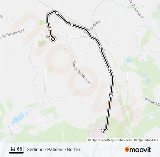 66 Bus Line Map