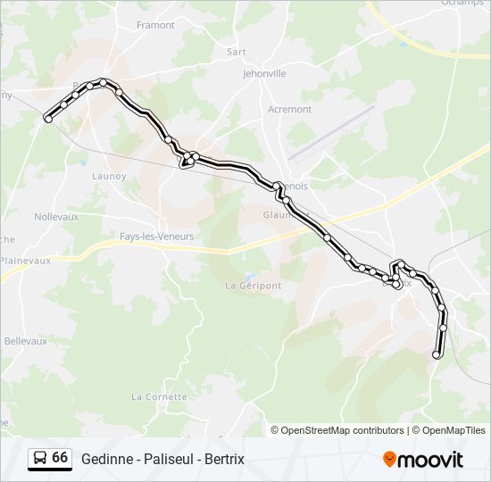 Plan de la ligne 66 de bus