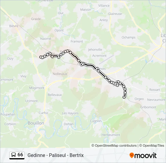 66 Bus Line Map