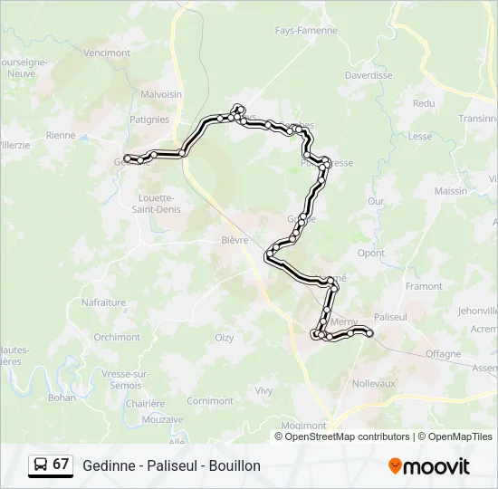 67 Bus Line Map