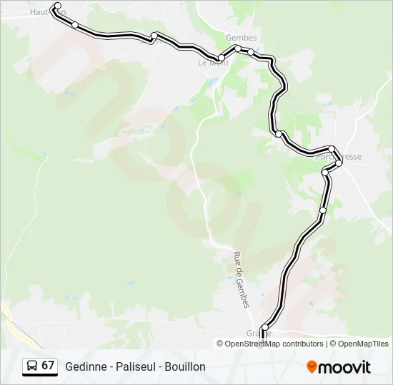 67 Bus Line Map