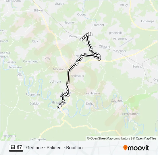 67 Bus Line Map