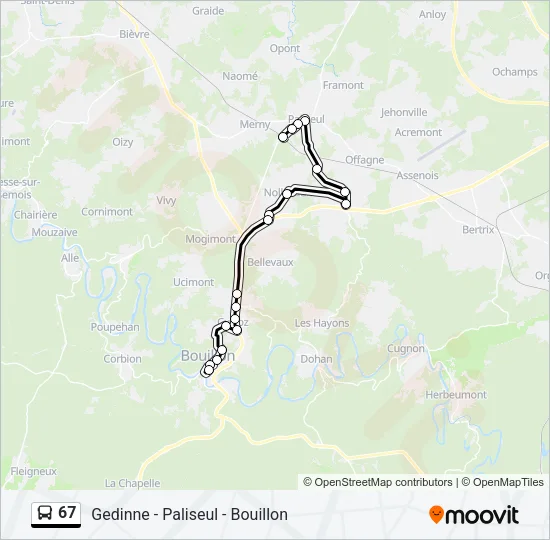 67 Bus Line Map