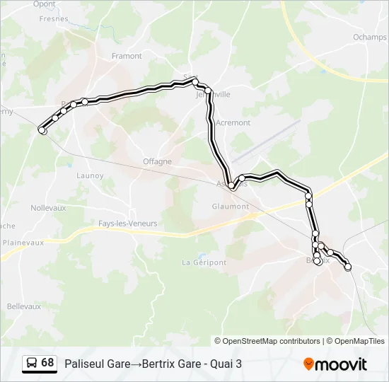 68 Bus Line Map