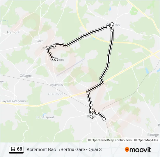 68 Bus Line Map