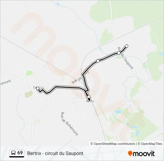 69 Bus Line Map