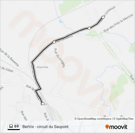 69 Bus Line Map