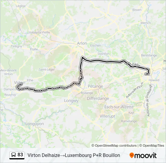 83 Bus Line Map
