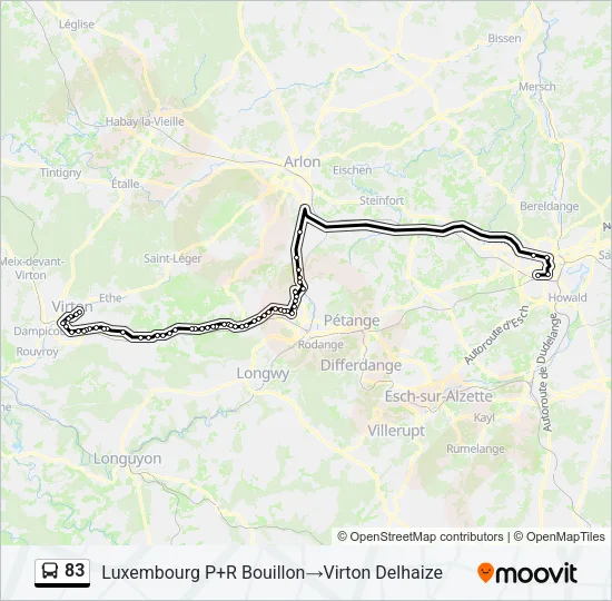 83 Bus Line Map